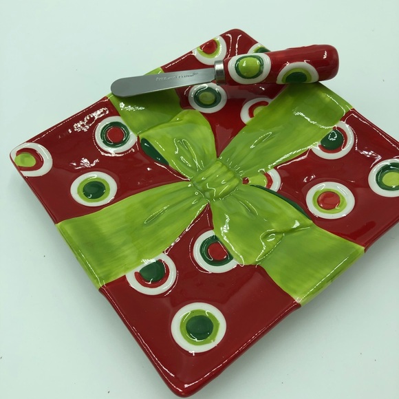 Fitz and Floyd Holiday Cheer Snack Plate Spreader - Picture 6 of 8